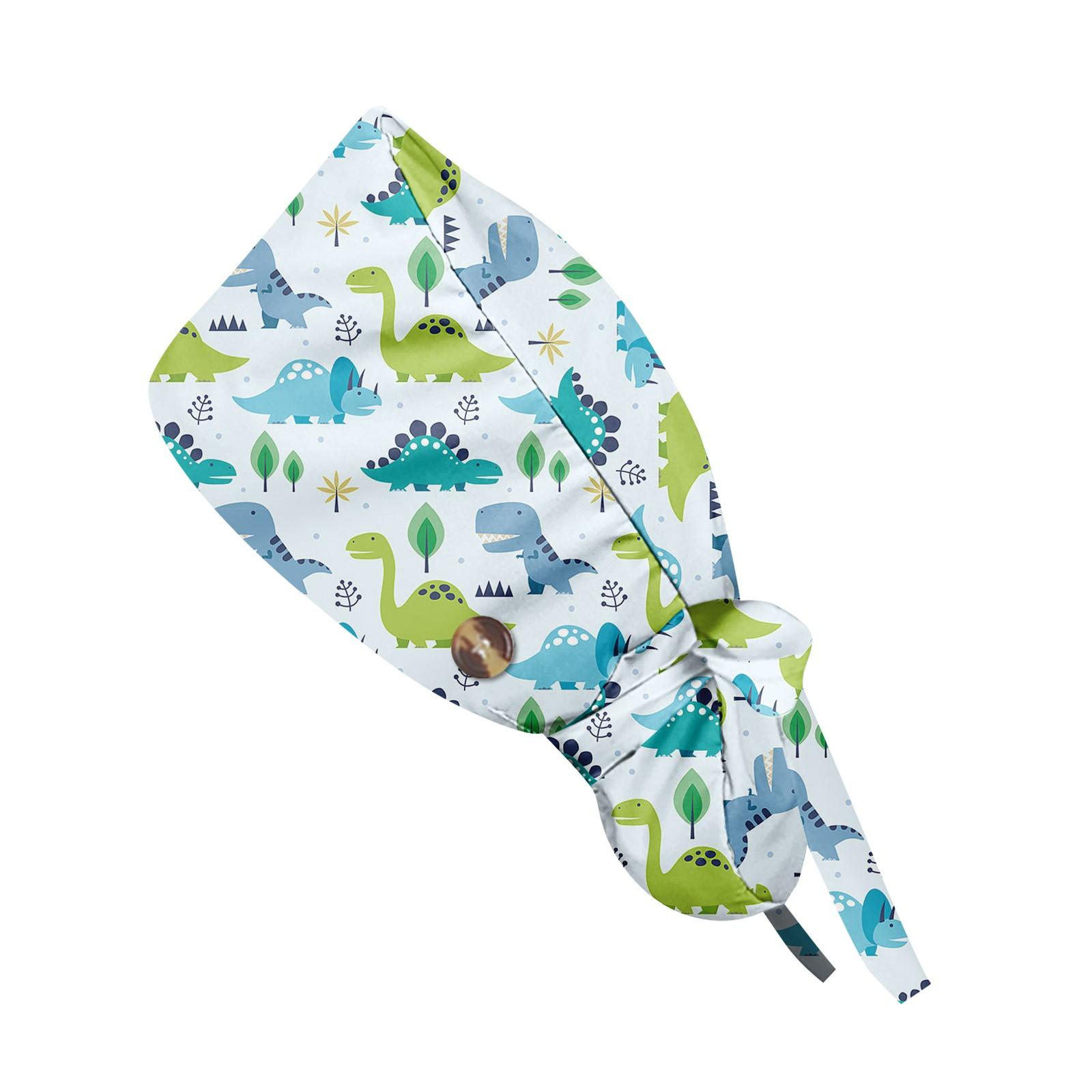 

Шапочка для работы с длинными волосами Модная шапочка с мультяшным принтом Регулируемая рабочая шапочка Шапочка для салона красоты Шапочка для медсестры Женская хирургическая шапочка Шапочки-скрабы Аксессуары One Size циан