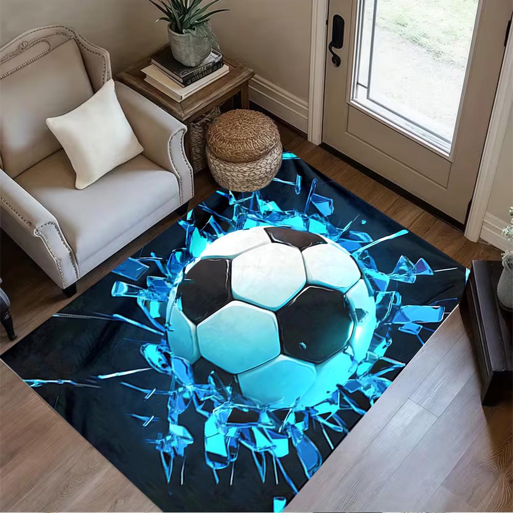 1pc Soccer Ball Rug Home Carpet Design for Office Decor Gift Living Room Bedroom