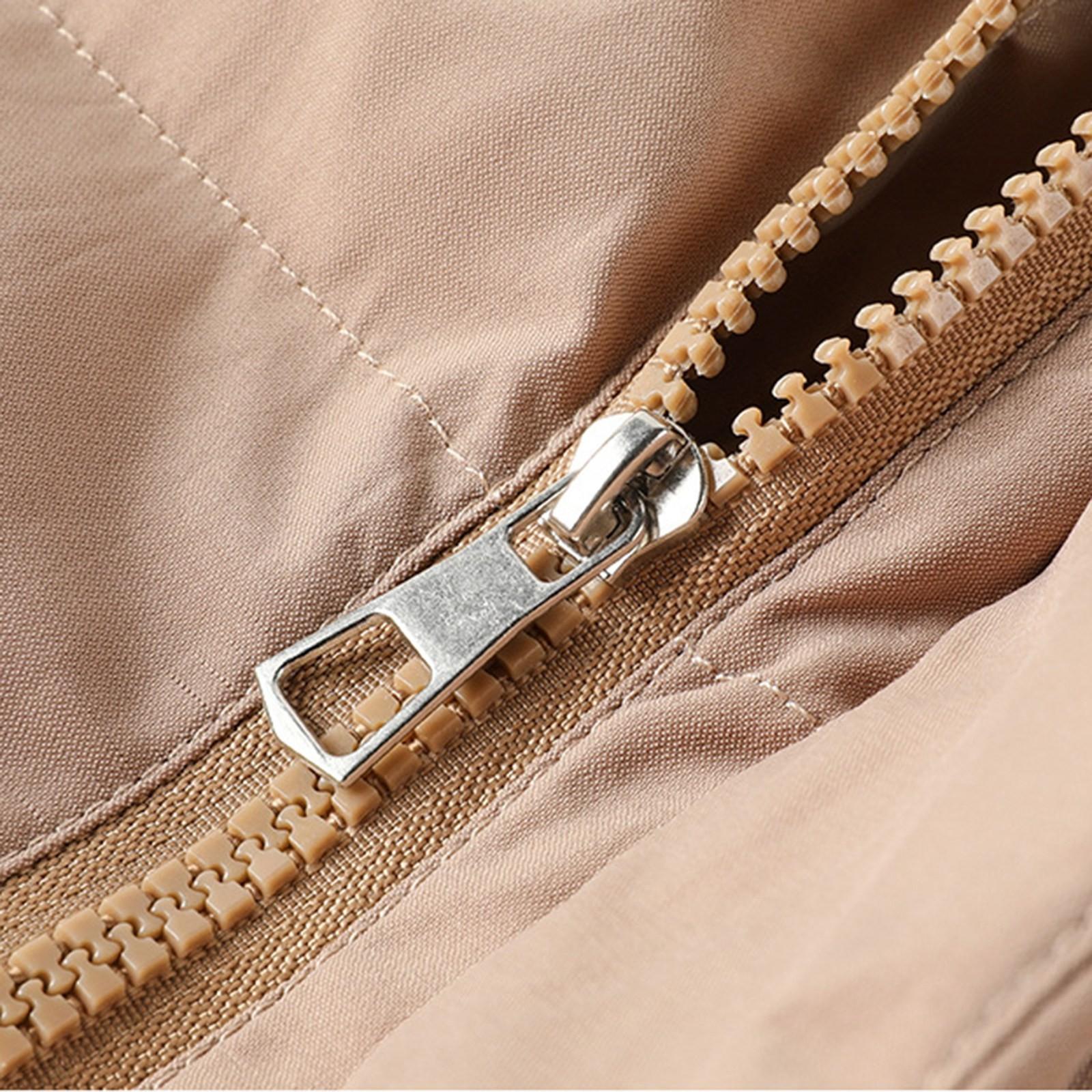 Женская модная повседневная однотонная хлопковая куртка с капюшоном средней длины — фото 6