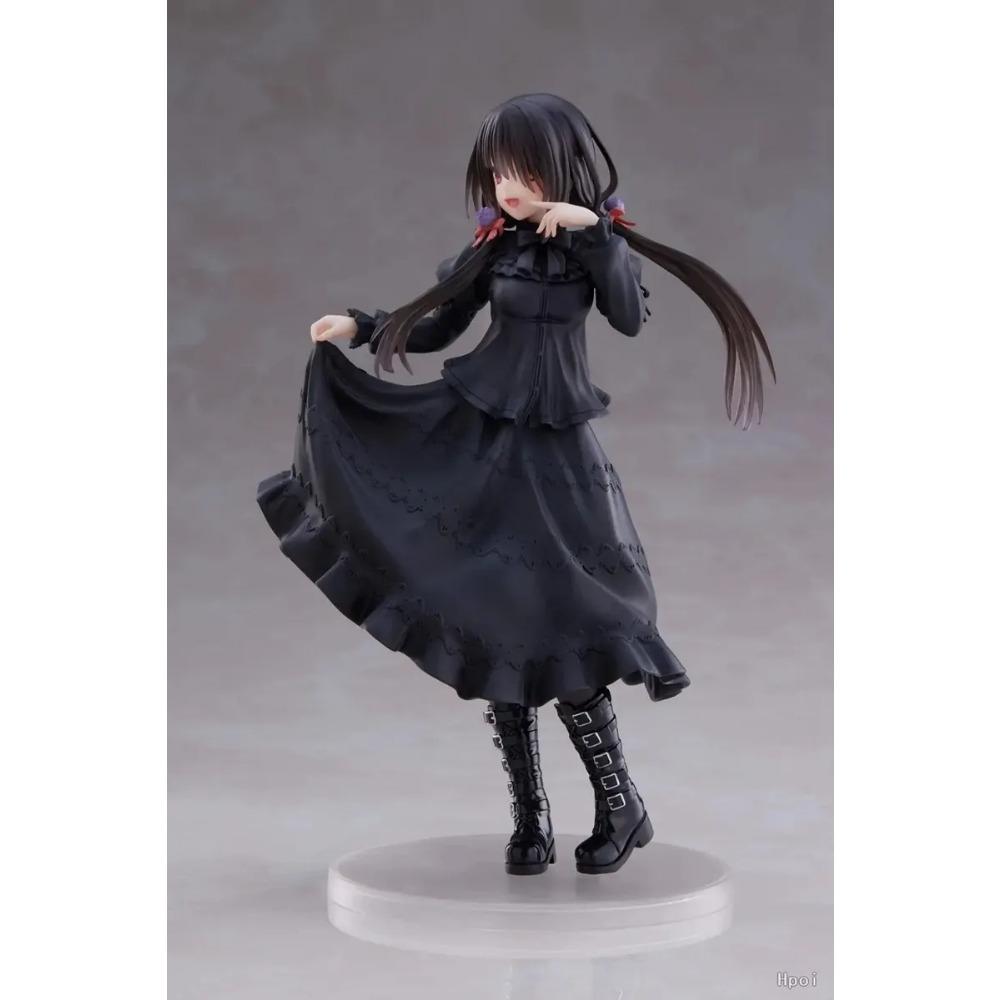 18CM DATE A LIVE Tokisaki Kurumi Anime Figure Cute Girl Model Toy PVC Black Dress Dress Up Standing Model Car Interior Ornament