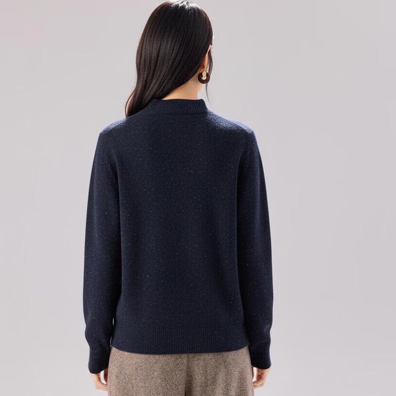 Jinjuan Women's Mock Neck Wool Blend Sweater