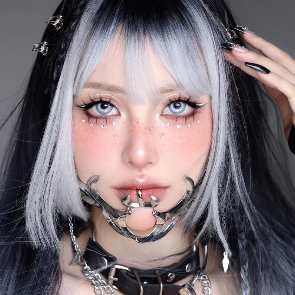 Maske Cosplay Gothic Maske Nase Mechanisch Unregelmäßig Metall Gesicht Tragen Feiertags Party Dekor