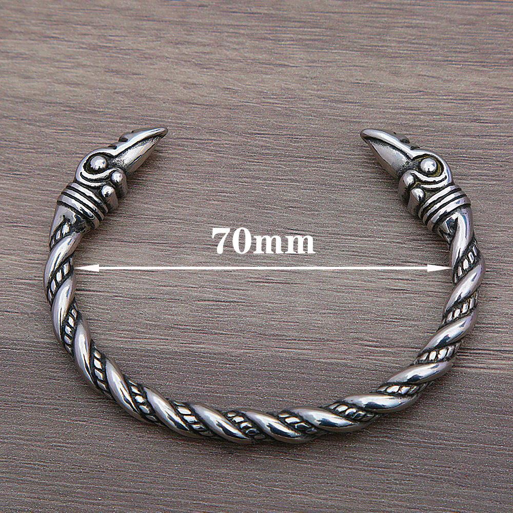 Vintage Nordic Viking Raven Bracelet Men Fashion Opening Adjustable Wristband Cuff Odin Crow Viking Bracelet Jewelry Gift