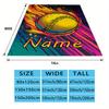 Custom Softball Blanket Personalized Name Text Fleece Throw All Season Soft Warm Bedding Sports Gift for Kids Adults