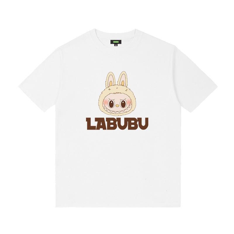 Labubu printed short-sleeved T-shirt men's and women's round neck top