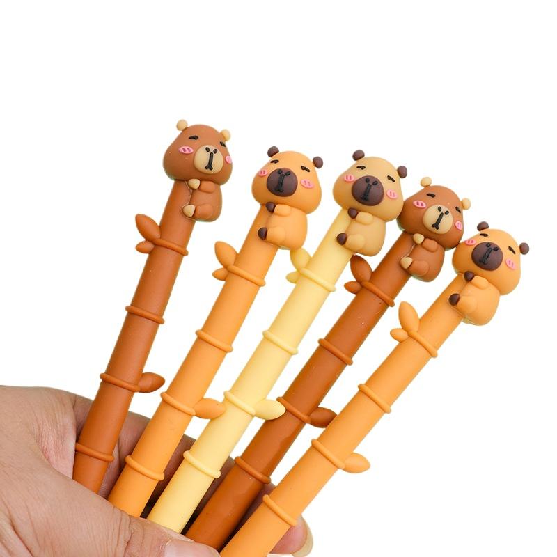 Gift Office Supplies Kapibala Bamboo Gel Pen Student Soft Glue Cute Learning Kawai Stationery High Value Exam Question Signature