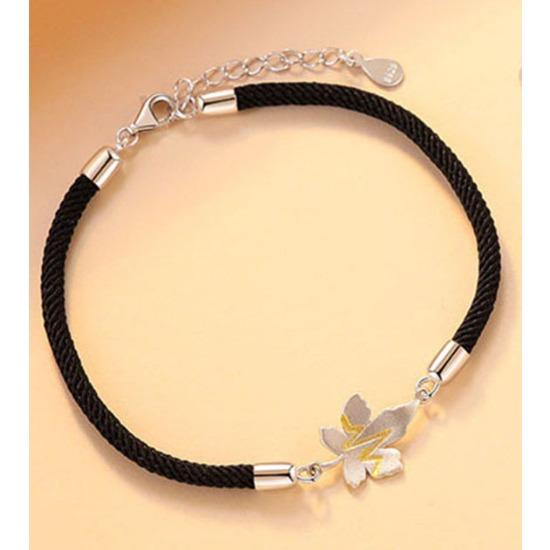 New Maple Leaf Couple Bracelet for Boys and Girls, Double-layer Niche Design, Couple Black Woven Hand Rope