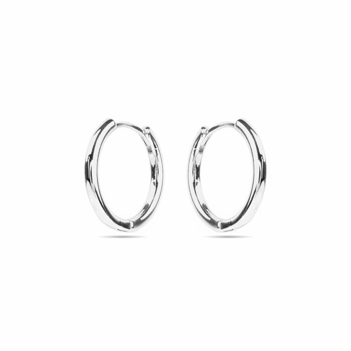 Boucles d'oreilles - LUXENTER - Thibu - Plaqué rhodium argenté - Zircon - Ø 24 mm