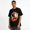 Melting Half Skull Emoji Print Trendy Casual Short Sleeve T-Shirt Pure cotton T-shirt