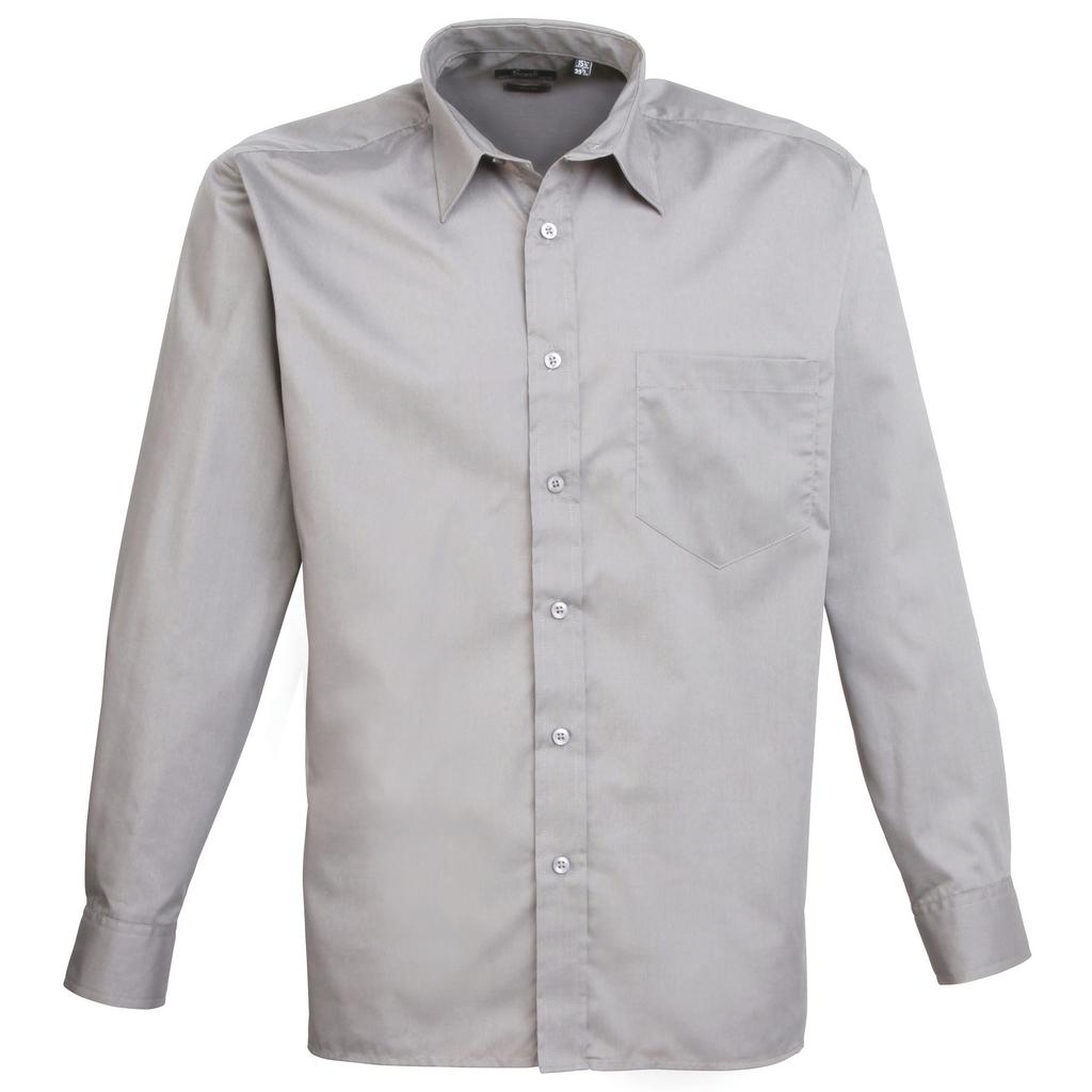 Premier Mens Premier Poplin Long-Sleeved Formal Shirt