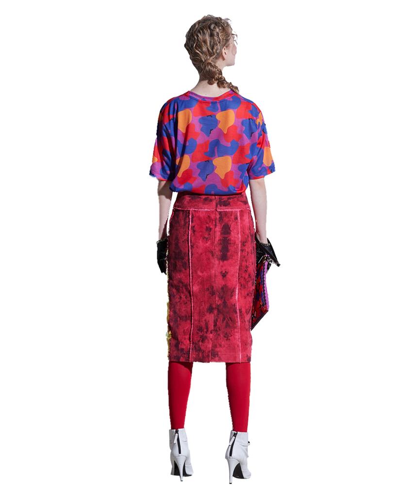 GREEDILOUS Corduroy Sequin Combination H-Line Skirt