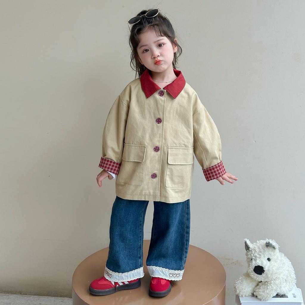 Girls' Spring & Autumn Trench Coat 2025 - New Style for Little Girls & Babies, Children's Outerwear