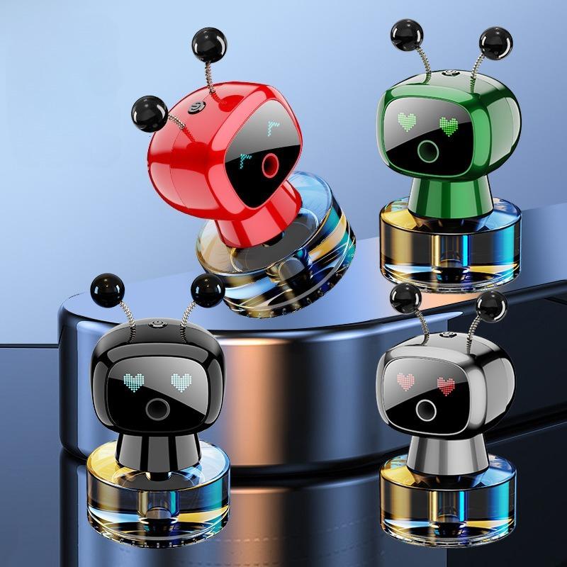 Smart Rechargeable Car Air Freshener, Automatic Aromatherapy Diffuser With Robotic Design Auto-Spray&Ignition Sensing Car Decor