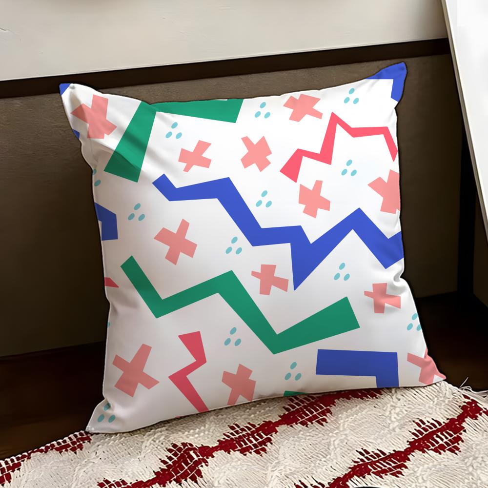 MMemphis Seamless Patterns Cushion Cover Reversible Soft Durable Pillow Cover Home  Car MultiScene Use for Daily Comfort