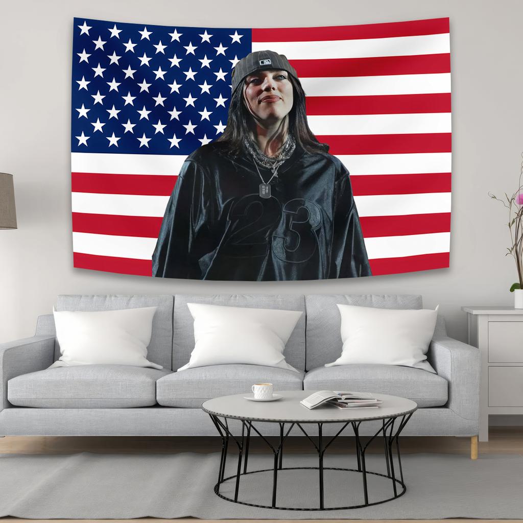 Pink American Tapestry BBillies Design Room Wall Decor Bedroom Background Concert Flag Flat Print Gift