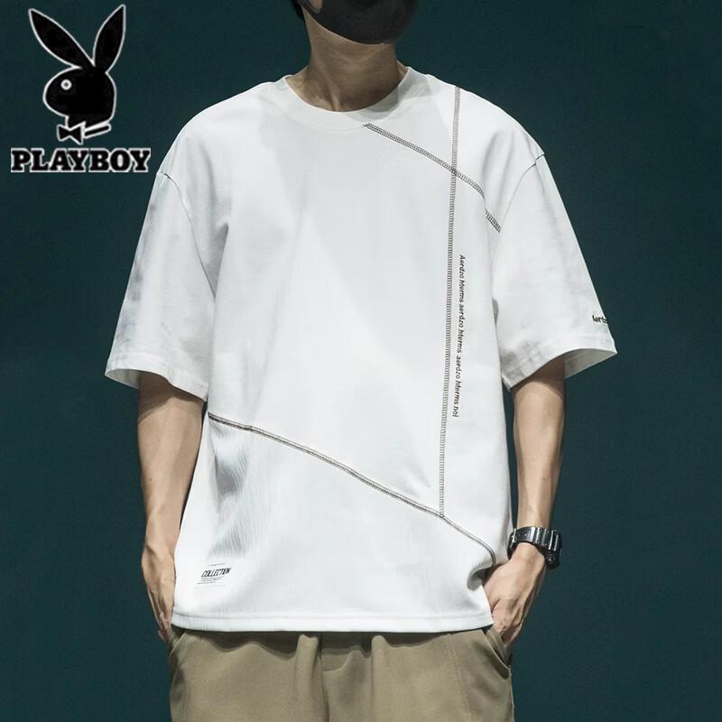 

Playboy Men s Summer Loose Fit Cotton T-Shirt 3XL