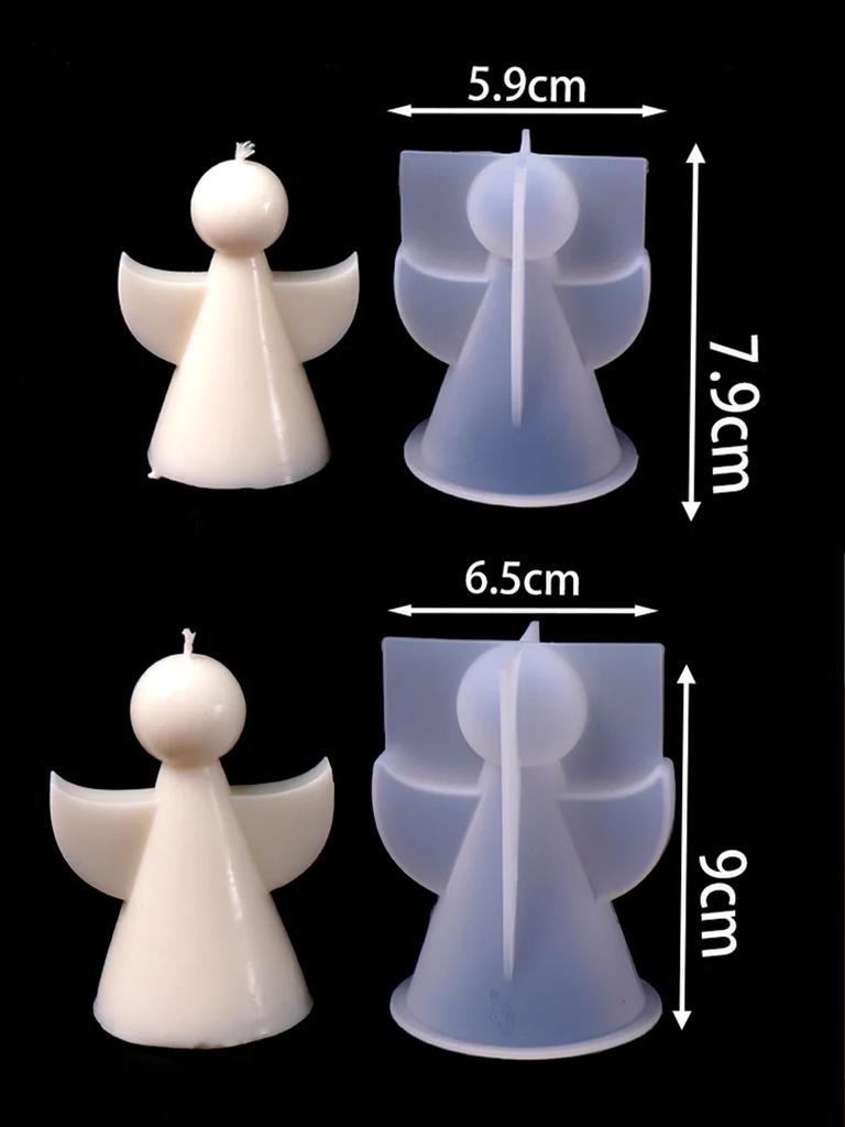 Einfache kleine Engel Kerze Silikonform DIY Kreative Handgemachte Seife Beton Gips Gießen Harzformen Heimdekor Weihnachtsgeschenk