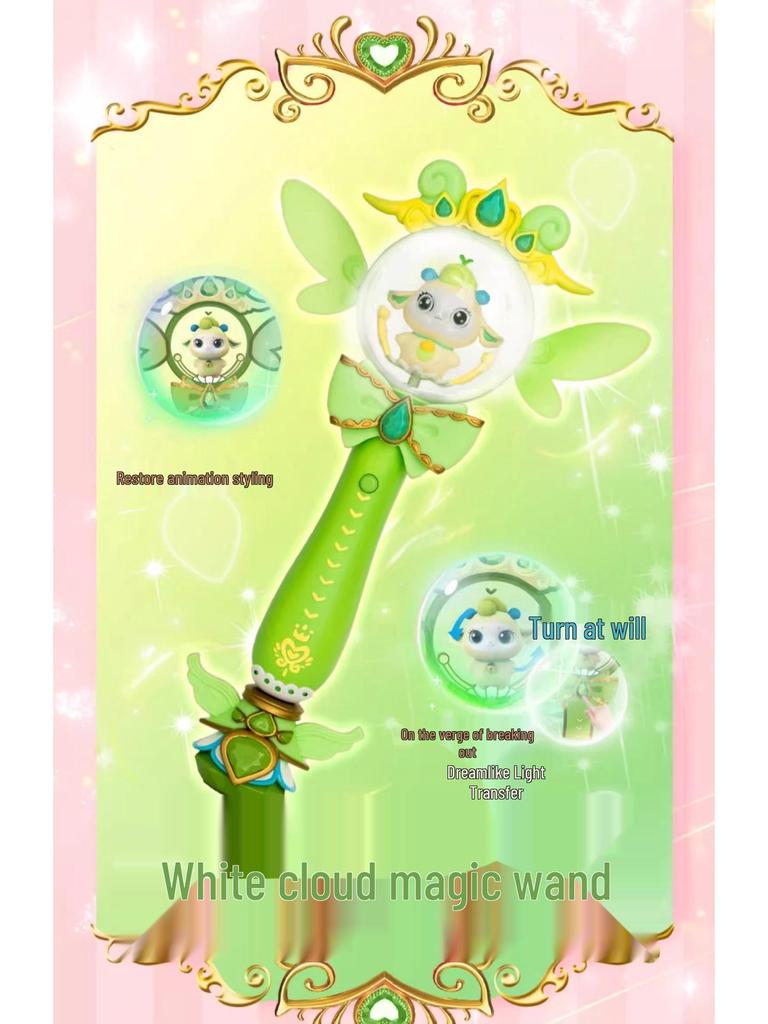 Rainbow Guardians Luminous Princess Wand: Fairy Morning Light Scepter for Girls