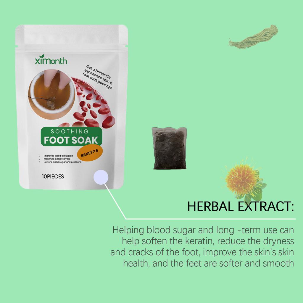 Ximonth Herbal Foot Soak Pack For Relaxation And Comfort With Ginger And Safflower Infusion