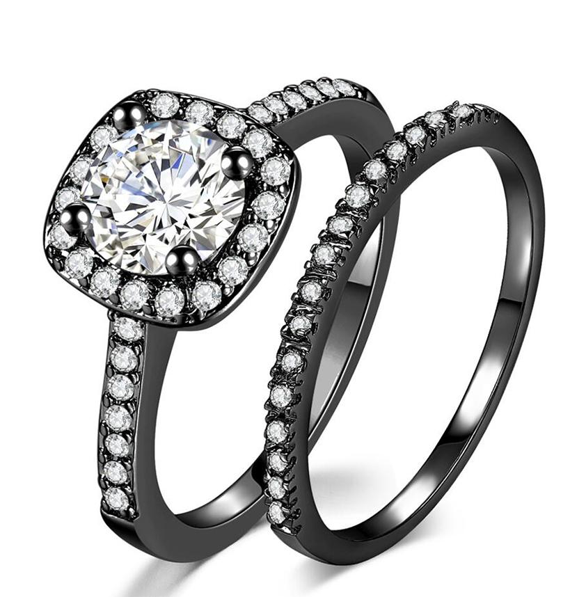 

ZHOUYANG Ring Sets For Women Engagem Wedding Ring Classic Round Cut CZ Gold Color-Color Fashion Jewelry Chirstmas Gift SR559 13.5