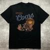 Men's Black 200G Cotton Heat Transfer Printed Crew Neck Short Sleeve T-Shirt - Original Cowboy Style Pattern
