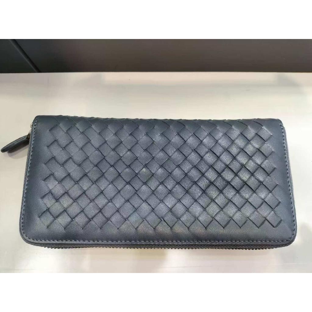 Factory direct sales leather woven long multi-card wallet simple business zipper clutch bag horizontal large banknote wallet