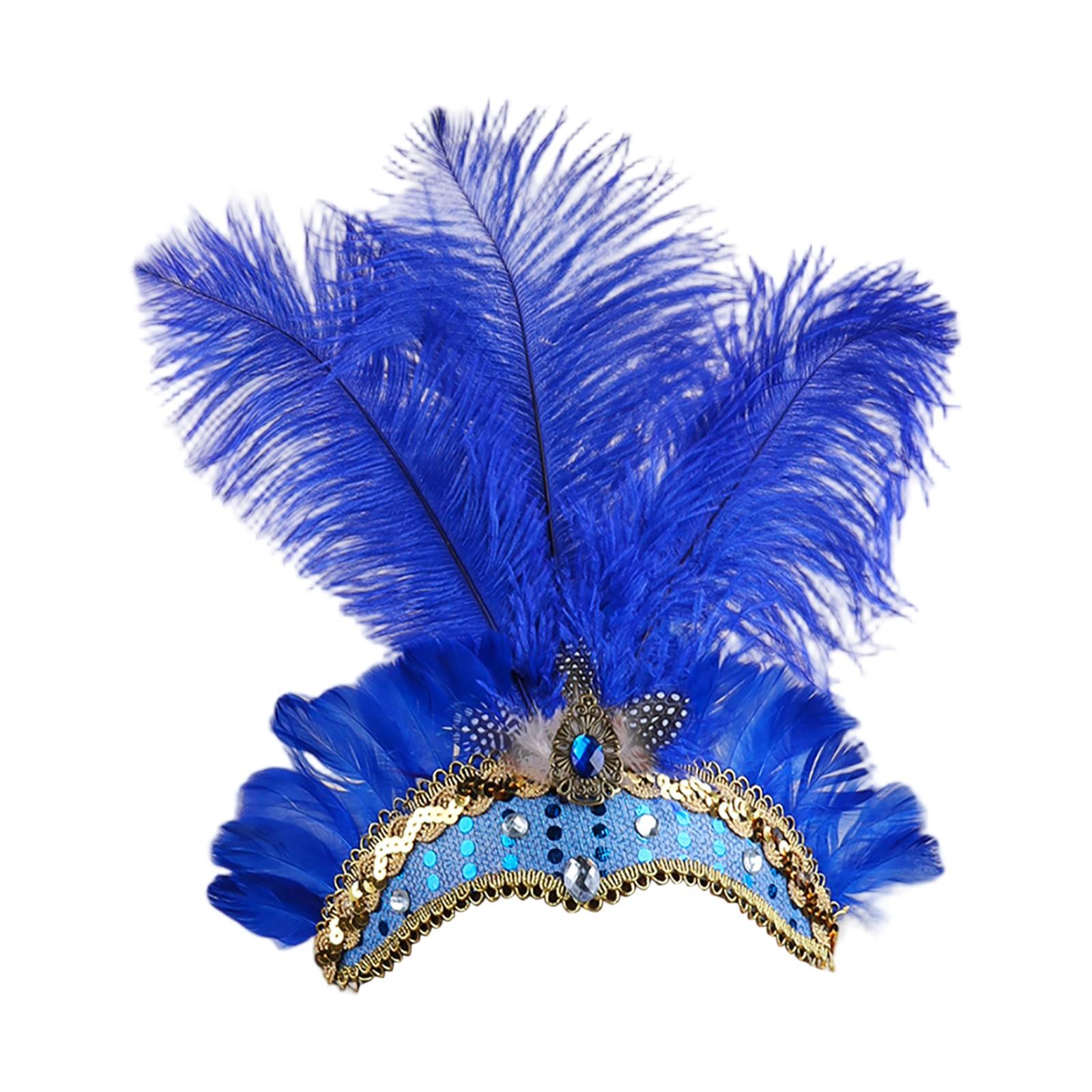 

Лучший инструмент для праздничного веселья! Цветная повязка на голову с перьями. Наденьте ее, и вы мгновенно станете центром внимания всего заведения! One Size синий