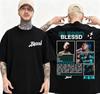 Camiseta de gira de rapero de verano 2025 BLESSD BENDECIDO Camiseta de manga corta de algodón para hombre Moda Retro Camiseta de hiphop de los años 90