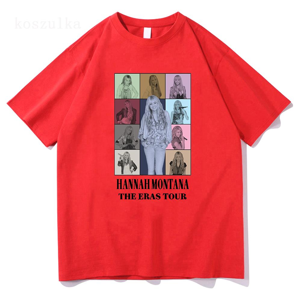 Hannah Montana The Eras Tour TShirts Fashion MenWomen Clothing Aesthetic Tops Summer Unisex Streetwear Vintage Cotton TShirts