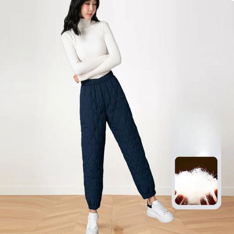 

Light Thin Warm Casual Versatile Cotton Pants Women Winter Outside Wear 2025 High Waisted Bunched Feet Big Yards Down Cotton Pants 3XL