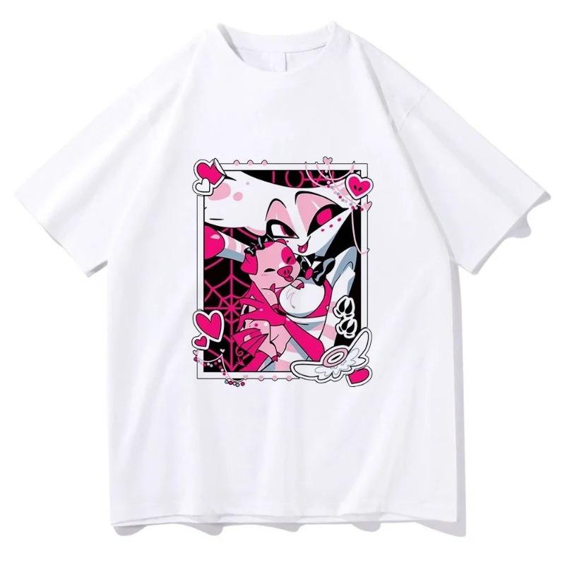 Halloween New Hot Summer 2025 Meiman Hazbin Hotel Cotton T-Shirt Cosplay Set Halloween Printed Short Sleeve Men and Women