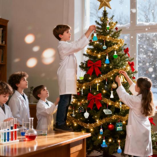 Chemistry Themed Advent Calendar Box 24-Day Countdown To Christmas Calendar Acrylic Hanging Ornament Xmas