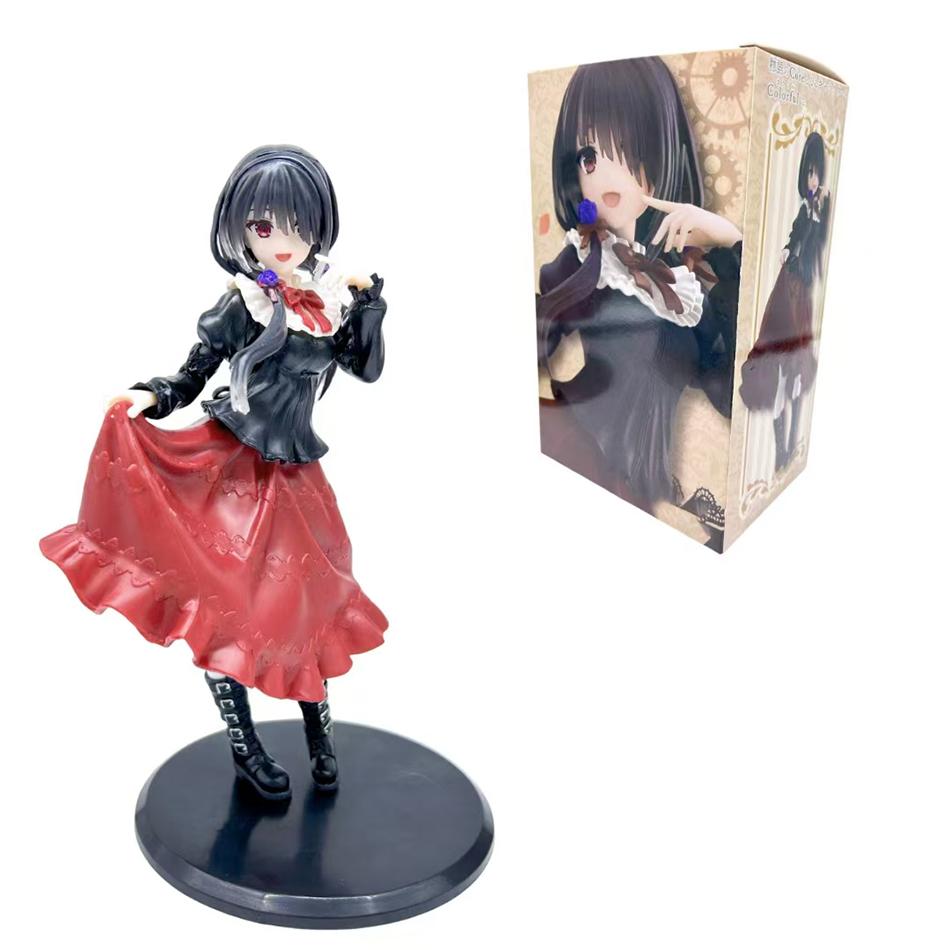 Original 18cm Tokisaki Kurumi PVC Action Figure Collection Casual Outfit Model Toys Children's Ornament Doll Gifts