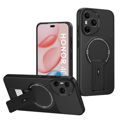 Para Honor 400 Fibra de Carbono Magnético Suave Funda de Teléfono Para Honor 400 Pro 400 Lite Con Soporte a Prueba de Golpes Cubierta Trasera Móvil Coque