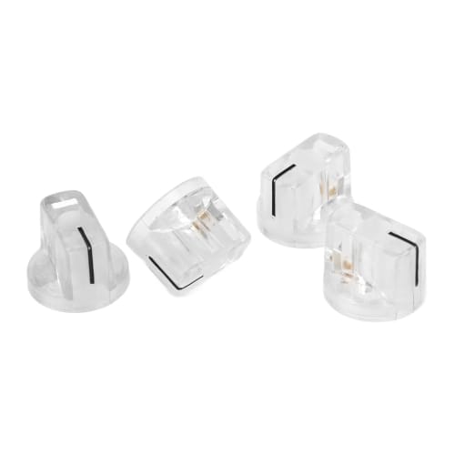 Effector Control Knobs, Guitar Effector Knobs with Slot Design, 4-Piece, High Precision, Transparent