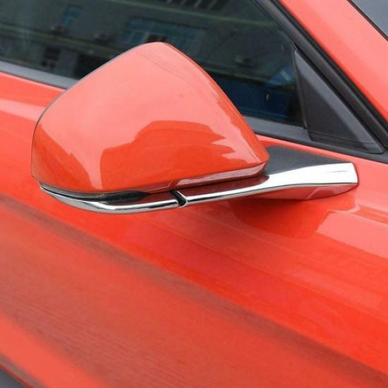 Chrome Rearview Mirror Pedestal Base Decor Cover Trim For Ford Mustang 2015-2017