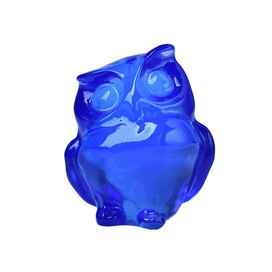 Sculpture de hibou réaliste, joli Faux cristal sculpté à la main, Statue d'animal de hibou poli, ornement de bureau