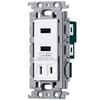 Wide Recessed Charging USB Outlet 2 Ports WFT14724W