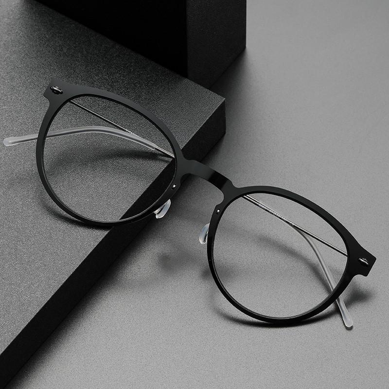 Denmark Designer Ultralight 4.7g Titanium Eyeglass frames Men Women Vintage Round Optical Glasses Frames Computer Eyeglasses