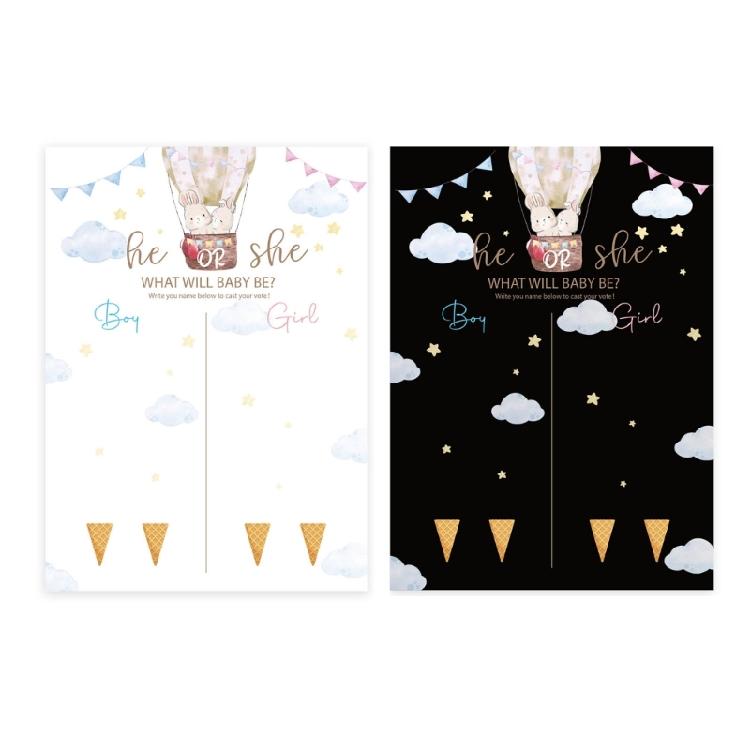 Gender Reveal Party Poster Games Blue and Pink Voting Stickers for Baby Shower