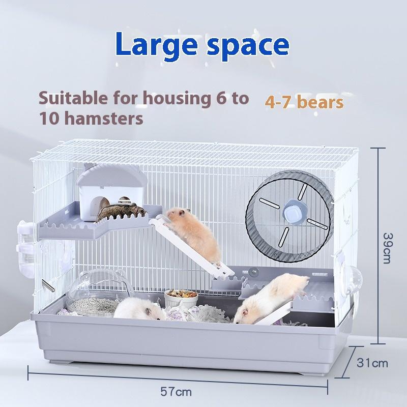 Luxury 3-Tier Hamster Cage Villa Large Room Enclosure for Syrian Dwarf Golden Bear Rodents Pet Habitat with Big Size