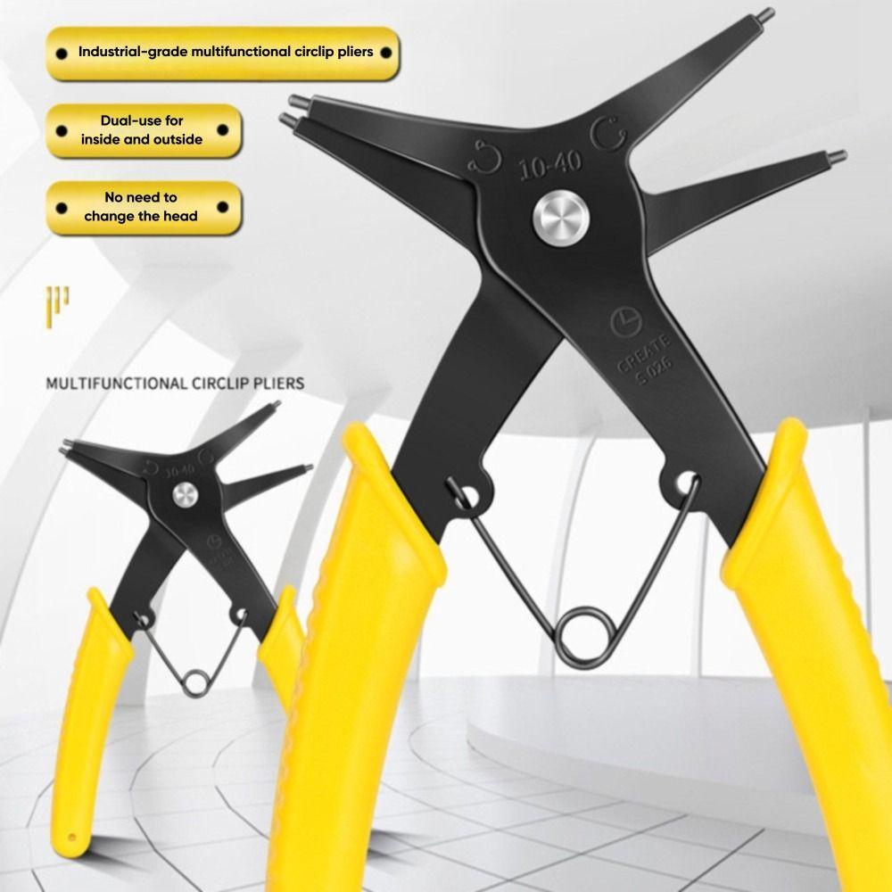 New Multi-purpose Circlip Pliers Internal and External Dual-purpose 2 In 1 Card Retaining Pincer Multi-function Hand Tool