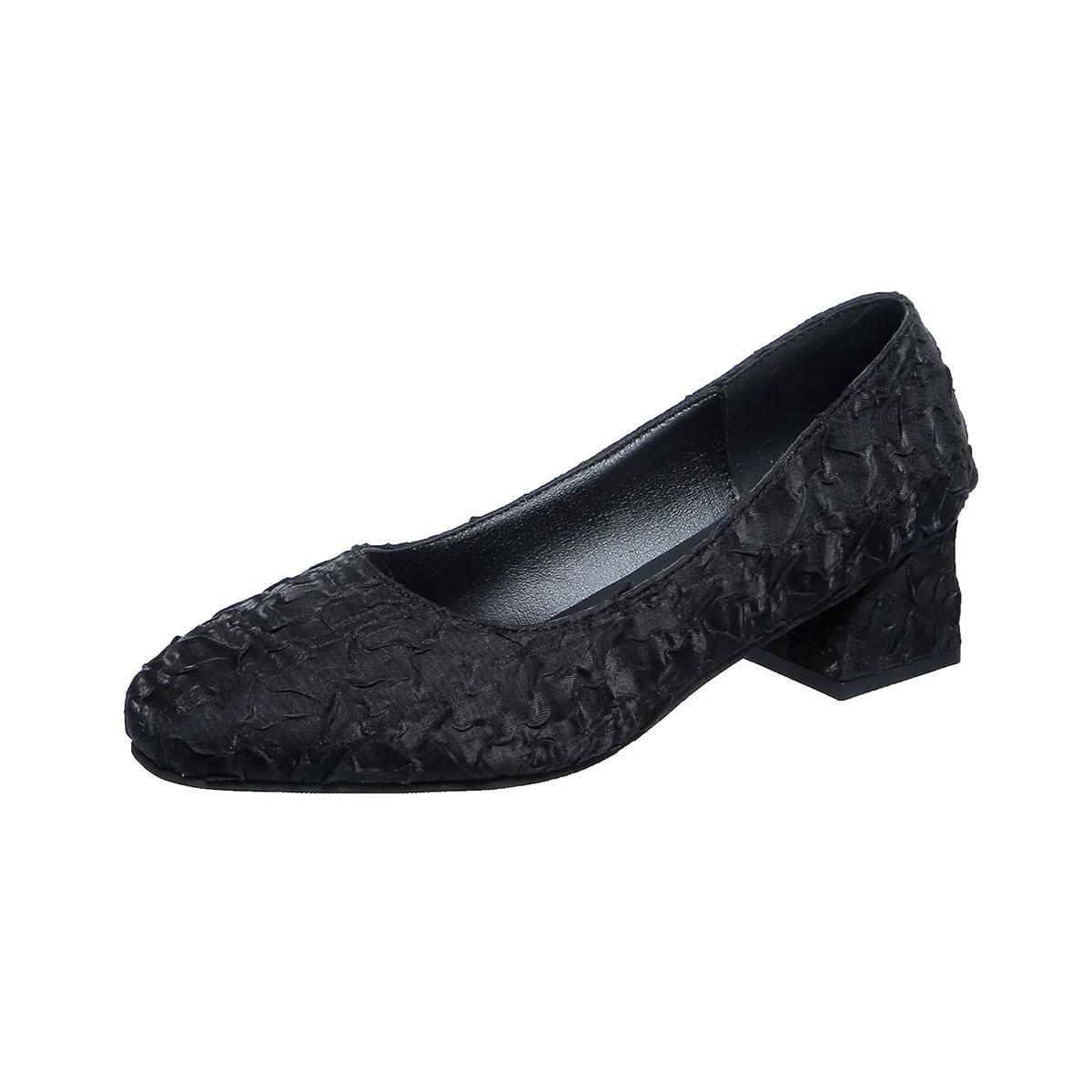 

Большие размеры Женская обувь Слипоны Женские туфли на высоком каблуке Модные туфли-лодочки Женские туфли с квадратным носком и низким каблуком Женские туфли Zapatos 42