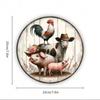 Vintage Farm Round Metal Wall Art Rustic Animal Decor Home Retro Tin Sign
