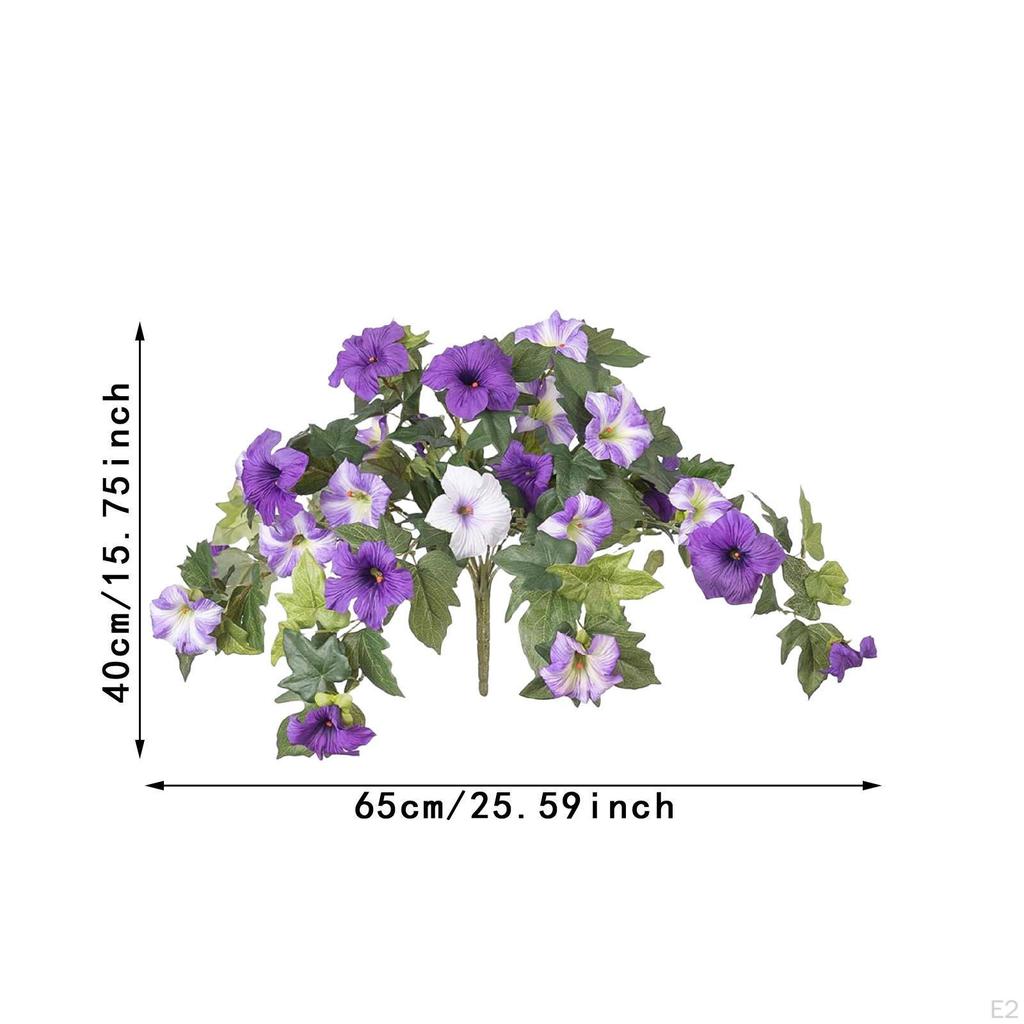 Artificial Morning Glory Flowers Fake Plant Faux Floral Silk Flower with Stem for Farmhouse Grave