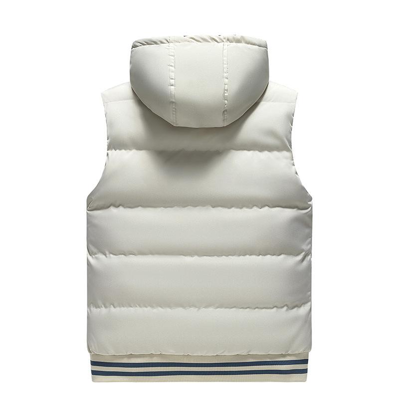 Hooded Vest Printed Vest for Men In Autumn and Winter New Loose Outerwear Thickened Warm Jacket for Men