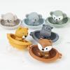 Stackable Floating Boat Bath Toys for Infants & Toddlers – Water Play Animal Finger Puppets
