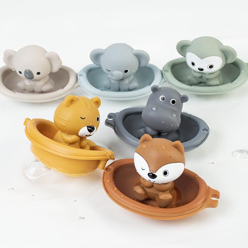 Stackable Floating Boat Bath Toys for Infants & Toddlers – Water Play Animal Finger Puppets