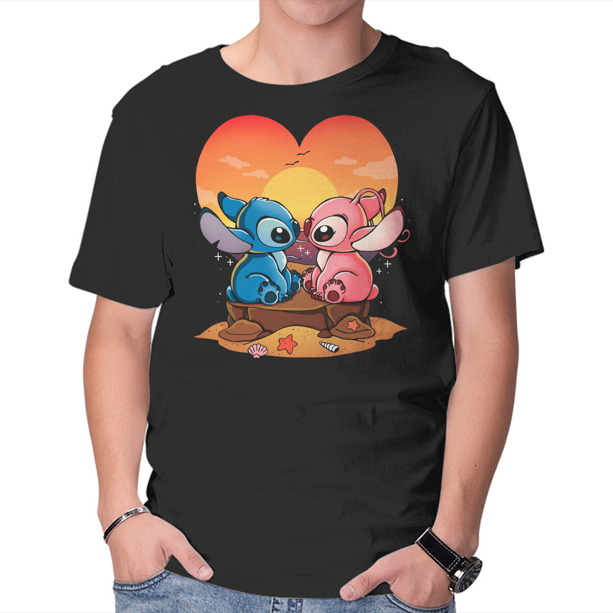 Unisex Crew Neck T-Shirt Valentine Experiment Graphic Short Sleeve Casual Tee S