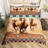 Western Country Wind Horse Printing Three-piece Quilt Cover Sheet Bedding Home Textiles
